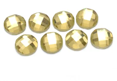 Produktbild von Vintageparts Glasschliffcabochons gelb 8mm, 8 Stück