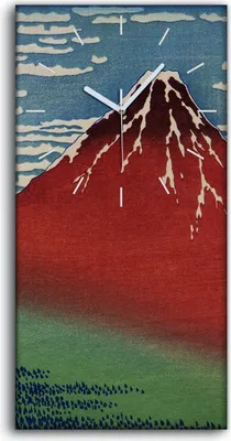 Produktbild von Wandkunst Leinwand Bild Uhr 30x60 Malerei Asiatische Berg Himmel Wolken Kunst - weiße Hände