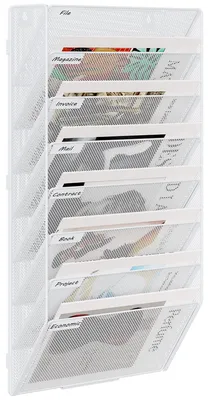 Immagine prodotto di Portadocumenti a rete A4 a 8 scomparti, organizer per documenti, colore bianco