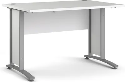 Produktbild von Schreibtisch - Weiß - Silbergrau - 120 x 80 cm