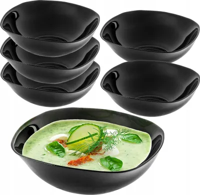 Produktbild von KADAX Salatschüsseln "Moulade", Salatschale-Set aus Glass, Schwarz, 6 Stück