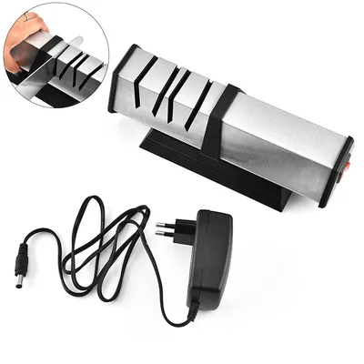 Produktbild von Elektrischer Messerschärfer 150W, Doppelmotor Schleifsystem für Edelstahl & Keramik Messer, schneller Küchenmesser Schleifer für Zuhause