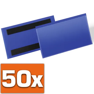 Obrázok produktu pre DURABLE magnetische Etikettentasche 150x67mm 50er Pck blau