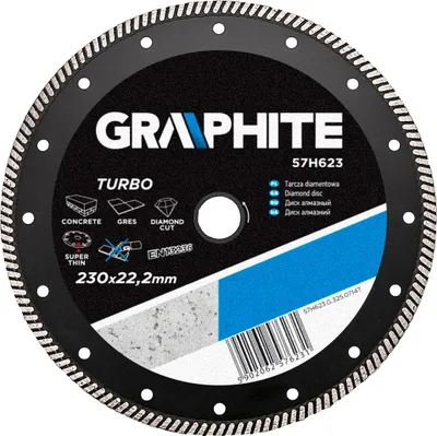 Zdjęcie produktu dla GRAPHITE Tarcza diamentowa 230 x 22.2 mm, turbo super cienka