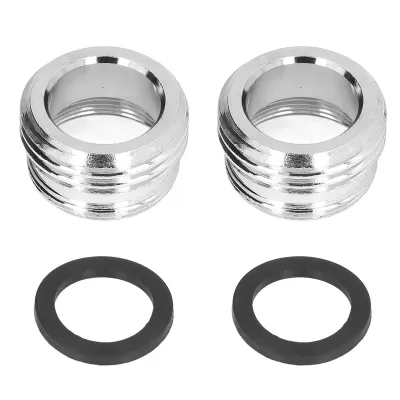 Image de 2 Sets Faucet Adapter Straight Thread 15/16in Male 27/32in Female to 17/16in Garden Hose