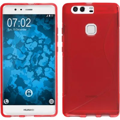 Produktbild von PhoneNatic Case kompatibel mit Huawei P9 Plus - rot Silikon Hülle S-Style + 2 Schutzfolien