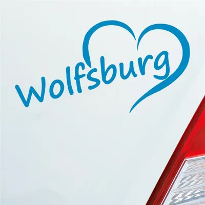 Produktbild von Auto Aufkleber Wolfsburg Herz Stadt City Liebe Love Heart 15x8 cm Hellblau Sticker Heckscheibenaufkleber