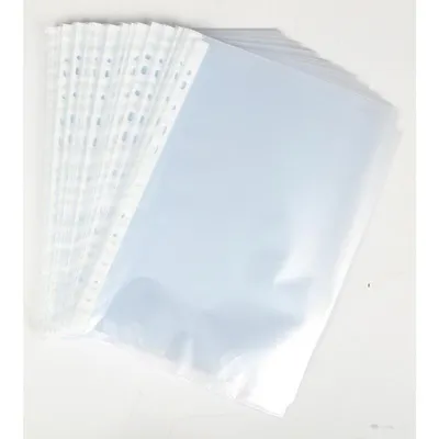 Produktbild von 30x Prospekthüllen 100er DIN A4 Klarsichtfolie Ordnen Papier Glasklar Genarbt