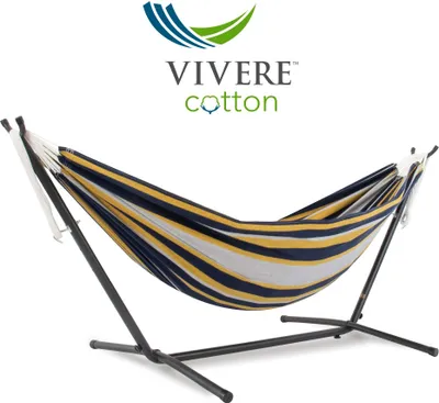 Produktbild von VIVERE Hängematte aus Baumwolle mit Gestell 250 cm – 200 kg Belastung - Serenity
