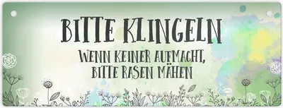 Produktbild von Metallschild mit Spruch: Bitte klingeln - Wenn keiner aufmacht, ... Schild