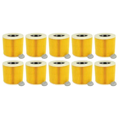 Produktbild von vhbw 10x Faltenfilter Ersatz für Kärcher 6.414-789.0, 6.414-789 für Staubsauger - Patronenfilter Gelb