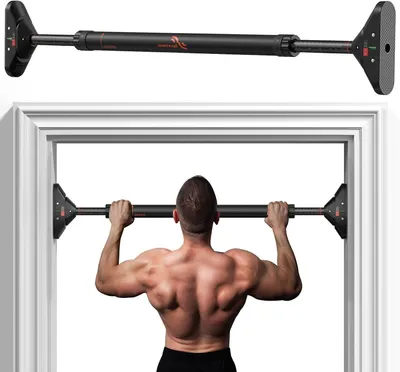 Produktbild von Trennstange für Türrahmen – Klimmzugstange – Krafttraining – Keine Schrauben erforderlich – 75-94 cm – Schwarz