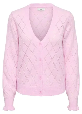 Produktbild von JDY Damen Jdyletty L/S V-Neck Struc Cardi KNT Noos, Pink Lady, M