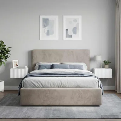 Image de vidaXL Table de chevet murale, lot de 2, blanc, 33 x 34,5 x 20 cm