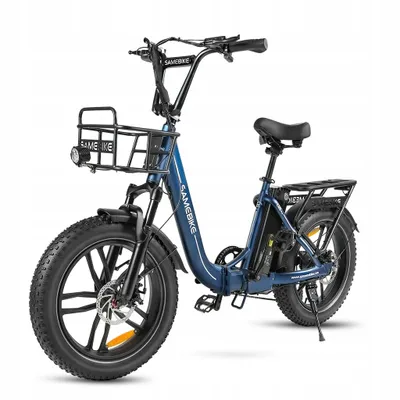 Produktbild von E Bike Elektrofahrräder Klapprad Klappräder E-bike 48V 13Ah , 20 * 4.0 Zoll, E-Bike 7-Gang LCD-Display mit Korb für Herren Damen Dunkelblau