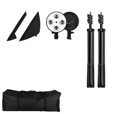 Produktbild von Fotografie Beleuchtungsset, 4 Lampenhalter, 20W LED Licht, 135w Spirallampe