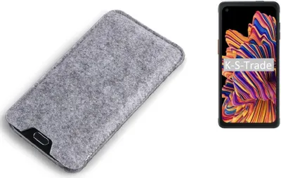 Produktbild von K-S-Trade Filz Handyhülle kompatibel mit Samsung Galaxy XCover Pro Schutzhülle Filztasche Filz Tasche Case Sleeve Handy Hülle Filzhülle grau