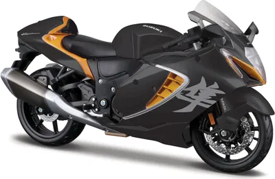 Immagine prodotto di Maisto - Moto con cavalletto, Suzuki Hayabusa 2022, nero-arancio, 1:12
