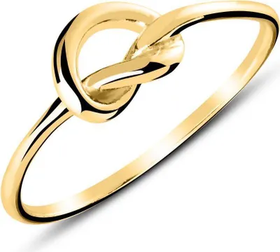 Produktbild von lanii Ring Verschlungenes Herz aus Sterlingsilber (Gold, 56)