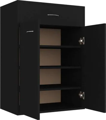 Produktbild von " "Schuhschrank/Flurschuhregal Skandinavisch - Schuhkommode - Schwarz 60x35x84 cm Holzwerkstoff NeuMöbel 2109839