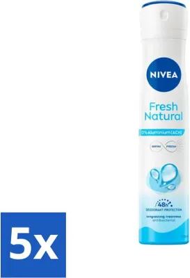 Produktbild von Nivea - Deodorant Spray - Fresh Natural - 0% Aluminium - 200 ml - Vorteilspack - 5 Stücke