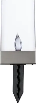 Produktbild von LED Solar Leuchte Fakel klein Flammen Effekt Edelstahl Silber IP44