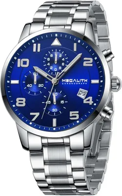Produktbild von Watch Herren Armbanduhr Herren Chronograph Sport mit Wasserdicht Edelstahl Analog Quarz - Militär Datum Schwarz Uhren für Männer