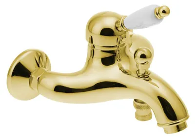 Produktbild von Sapho KIRKÉ WHITE Wannenarmatur, weißer Hebel, Gold