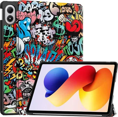 Produktbild von Xiaomi Redmi Pad 2 Pro Hülle - Coverup Tri-Fold Ständer Klapphülle mit Schlaf/Wach-Funktion - Graffiti