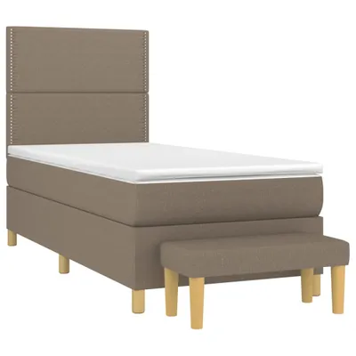 Productafbeelding van vidaXL Boxspringbed met matras, taupekleurig, 100x200 cm, met stoffen bekleding