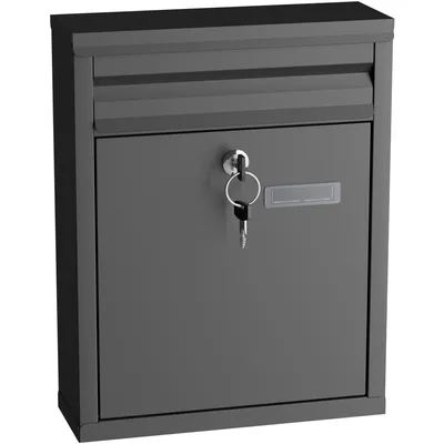 Produktbild von Avalo Briefkasten Schwarz Edelstahl - Wandbriefkasten - Inkl. Montagematerial & 2 Schlüssel