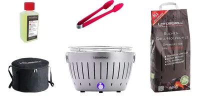 Zdjęcie produktu dla Zestaw startowy LotusGrill Classic Grill Silver Metallic ze złączem USB 5 szt