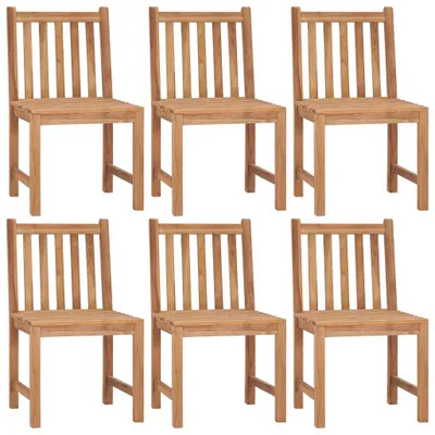 Image de vidaXL Chaises de jardin 6 pcs. avec coussins teck massif