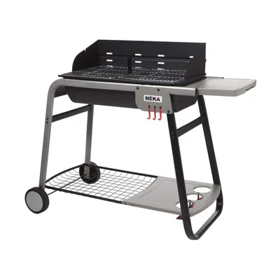 Produktbild von Holzkohlegrill mit Rädern 120 x 58,5 x 95 cm Schwarz/Grau