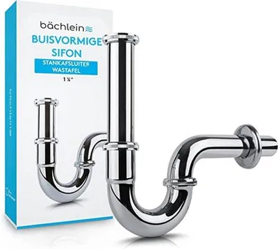 Produktbild von Famanu Siphon Universell - Flexibler Siphon für Waschbecken, Extra Lang 200mm