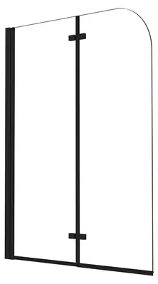 Produktbild von Duschspa 120x140cm 2-teilig Faltwand Schwarz Badewannenaufsatz 6mm ESG Duschabtrennung Duschwand