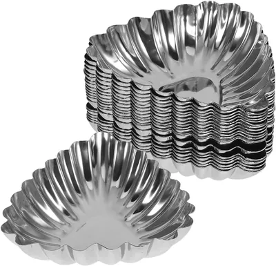 Produktbild von 20 Stück Edelstahl-Backformen für Cupcakes und Pudding, hitzebeständige Muffin- und Kuchenförmchen für Küche, Restaurant und Bäckerei, 3.07 X 2.56 X 0.79