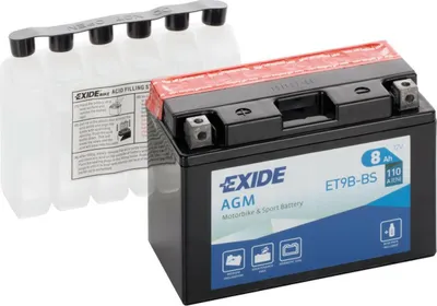 Zdjęcie produktu dla Akumulator Exide Bike AGM 12V 8 Ah 110A do motocykli z 6 butlami kwasu