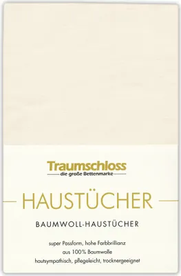 Produktbild von Traumschloss Betttuch Haustuch 150 x 250 cm creme aus 100% Baumwolle, ohne Gummizug