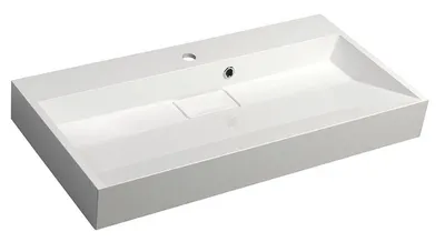 Obrázok produktu pre AMUR umývadlo z liateho mramoru vrátane krytu odtoku 90x46cm, biele