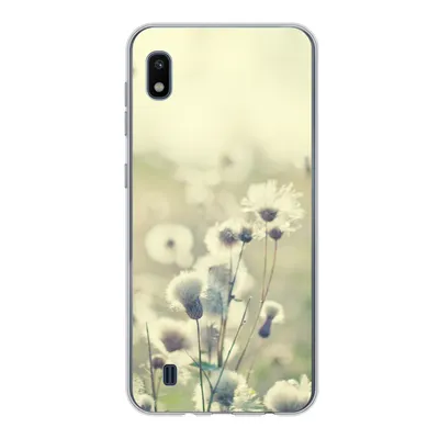 Produktbild von MuchoWow® Handyhülle Schutzhülle Hülle für Samsung Galaxy A10 Blumen - Feld - Weiß Silikon Softcase Handy Hülle - Schutzhülle