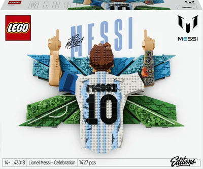 Immagine prodotto di LEGO Editions 43018 Lionel Messi – Celebrazione, Wall Art 3D Fai Da Te, Decorazione Da Parete, Regalo A Tema Calcio Da 14+