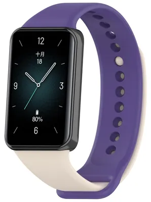 Produktbild von Für Honor Band 9 hochwertiges TPU Solid Color Watch Ersatz Arm Band Beige / Lila