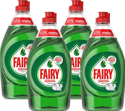 Produktbild von 4er Pack Fairy Ultra Plus Konzentrat  Original Handgeschirrspülmittel 4 x 450 ml