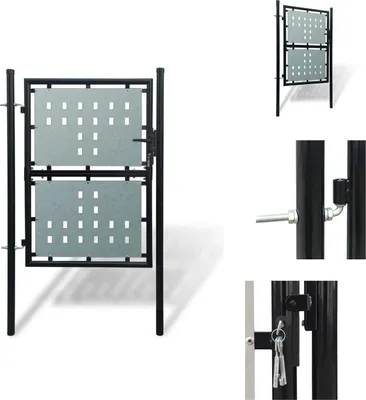 Produktbild von vidaXL Zauntor (Einzeltor) Schwarz 100x200 cm -  Gartentore