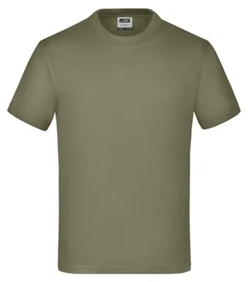 Imagen del producto de Camiseta básica para niños, marca James and Nicholson, modelo LT2895 (talla 116), color verde oliva