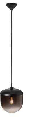 A black pendant light with a gradient glass shade.