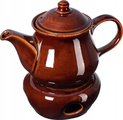 Image de Théière avec couvercle - Grès - 1 l - Marron
