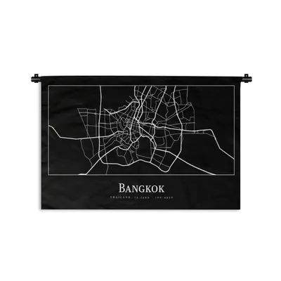 Produktbild von MuchoWow® Wandteppich Wandbehang Bangkok - Karte - Stadtplan 150x100 cm Tapisserie Dekoration Wandtuch - Waschbar - Tapisserien - Wand-Decke