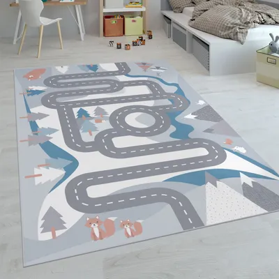 Produktbild von Kinder-Teppiche, Kurzflor-Teppiche für Kinderzimmer mit vers. Designs Spielteppiche Bunt Grösse 80x150 cm